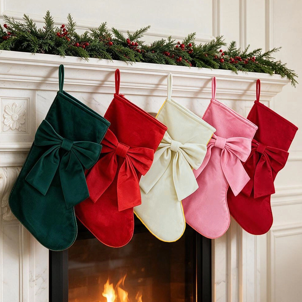 Christmas Stocking Hanging - جوارب عيد الميلاد، أكياس هدايا مزينة
