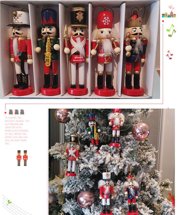 Nutcracker Figurine - 5/6 قطعة عيد ميلاد سعيد زينة