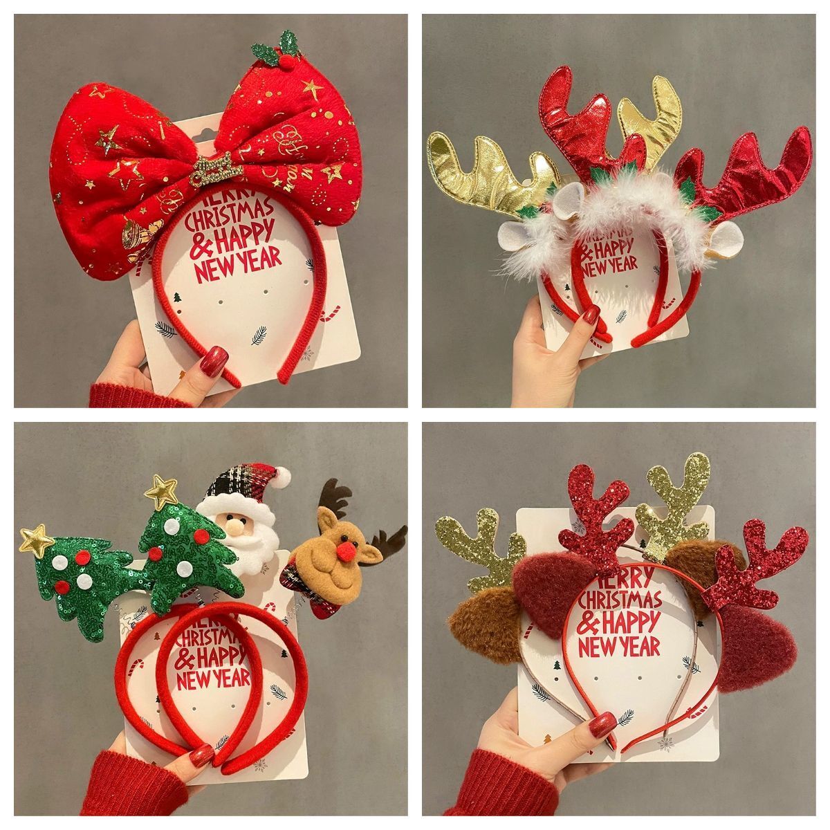 Reindeer Antlers Headband - 1-10 قطع، عصابات رأس بتصميمات عيد