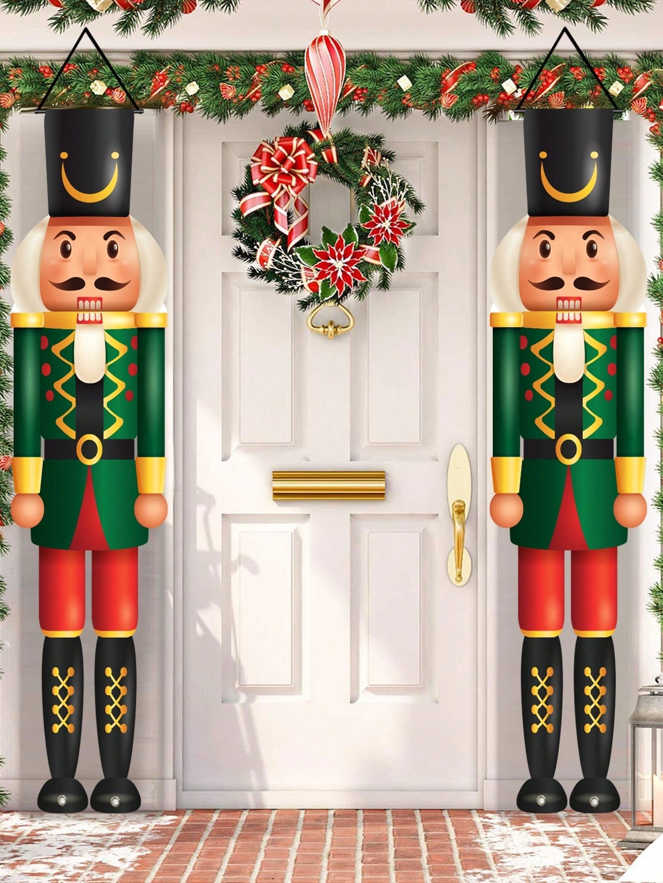 Nutcracker Figurine - لافتة عيد الميلاد للشرفة مطبوعة بتصميم