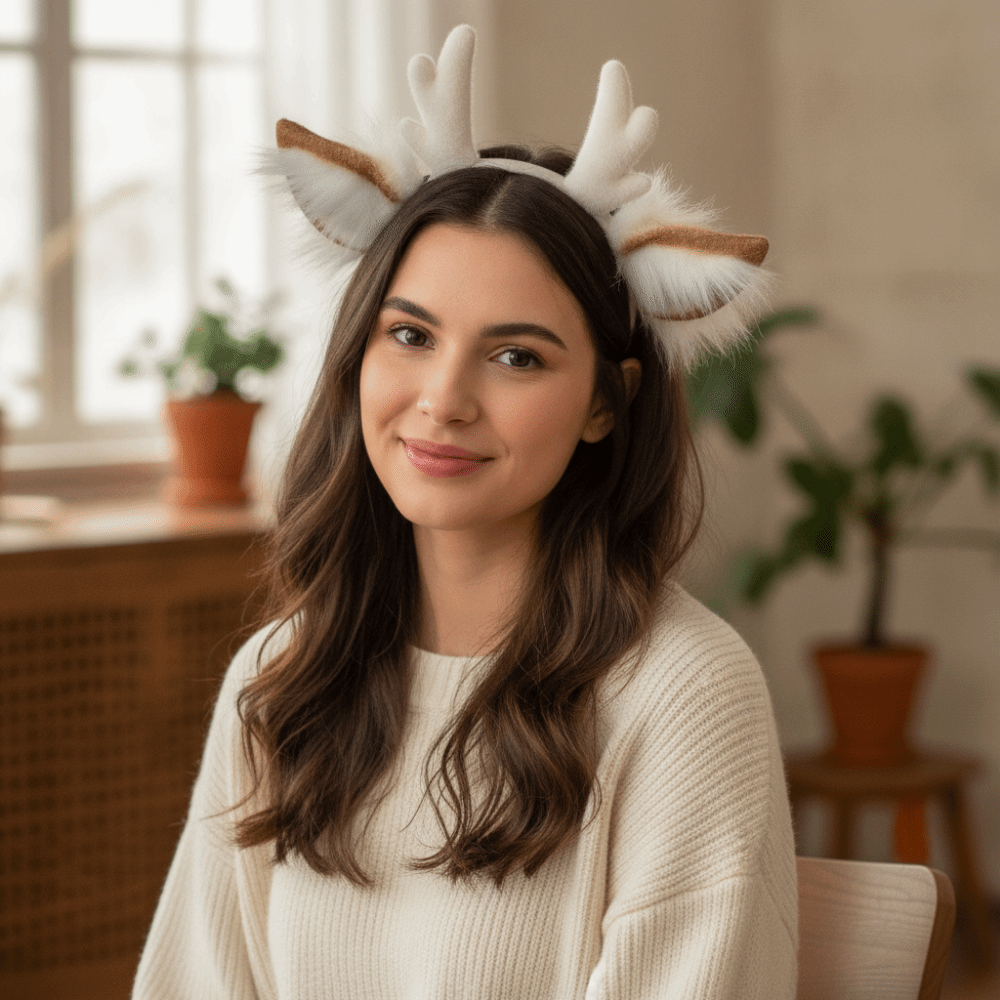 عصابة رأس بقرون الغزال مصنوعة  - مراجعة Reindeer Antlers Headband وسعره