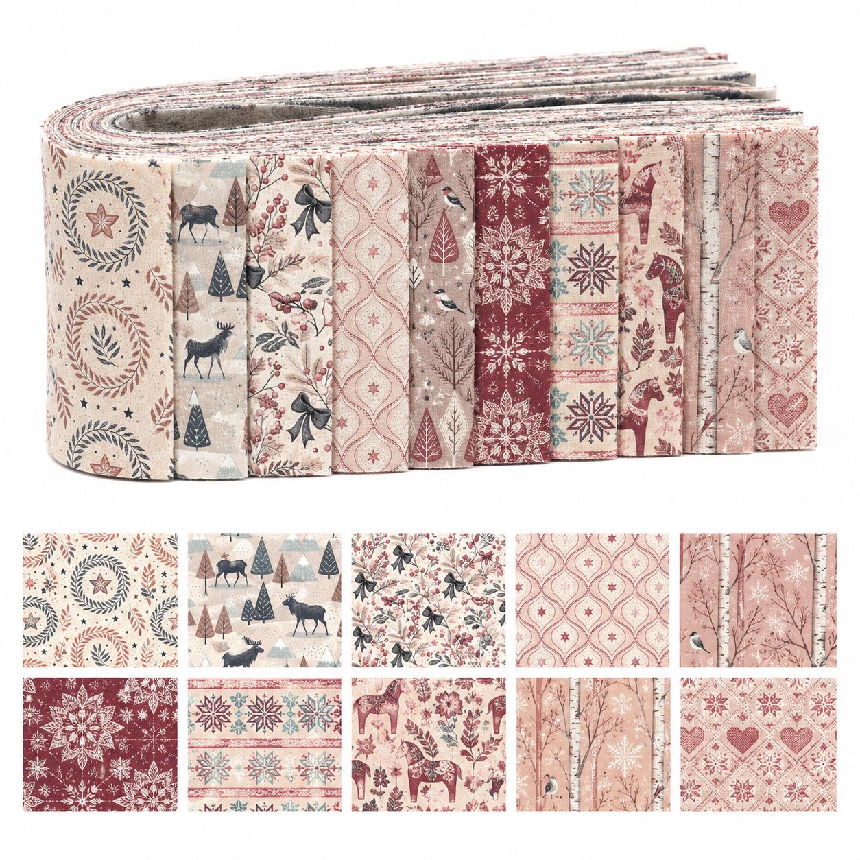 10 قطع من قماش الجيلي رول بنقش - مراجعة Christmas Table Runner وسعره