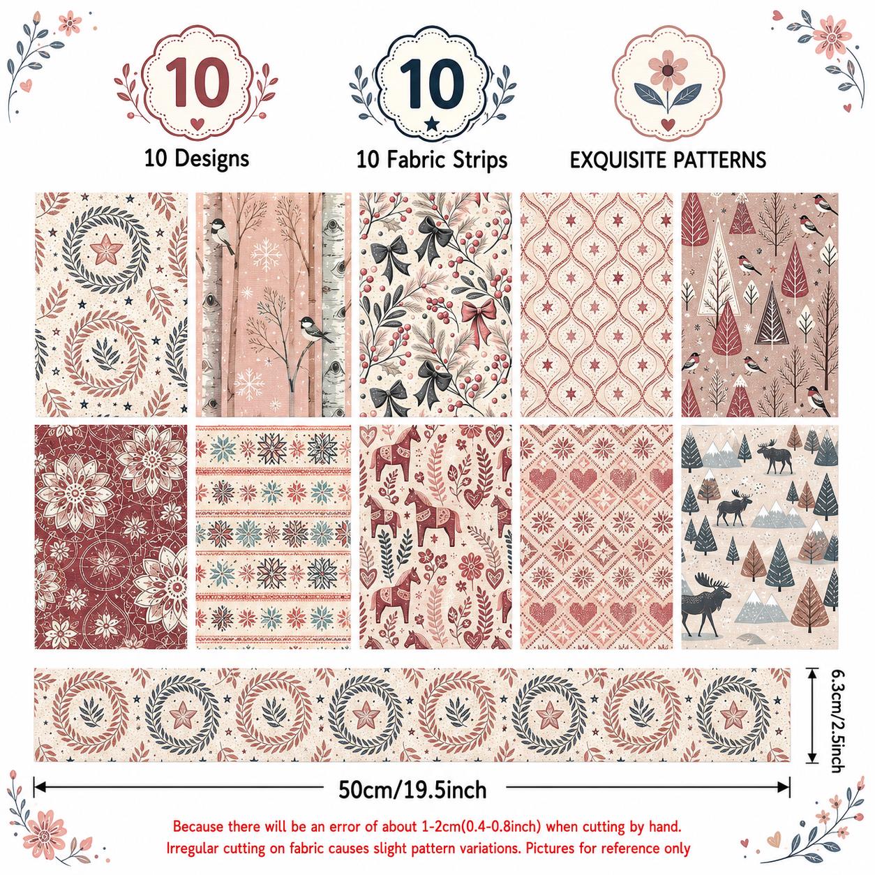 10 قطع من قماش الجيلي رول بنقش - مراجعة Christmas Table Runner وسعره