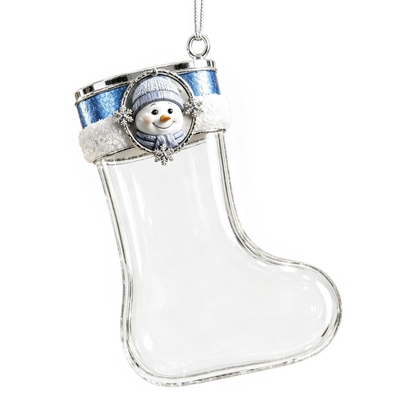 E8BD زينة عيد الميلاد الشفافة  - مراجعة Christmas Stocking Hanging وسعره