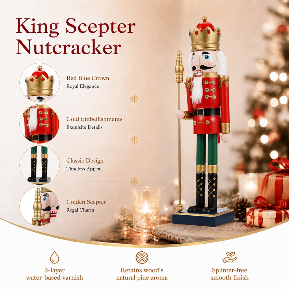دمية الملك المهرج الخشبية بطول - مراجعة Nutcracker Figurine وسعره