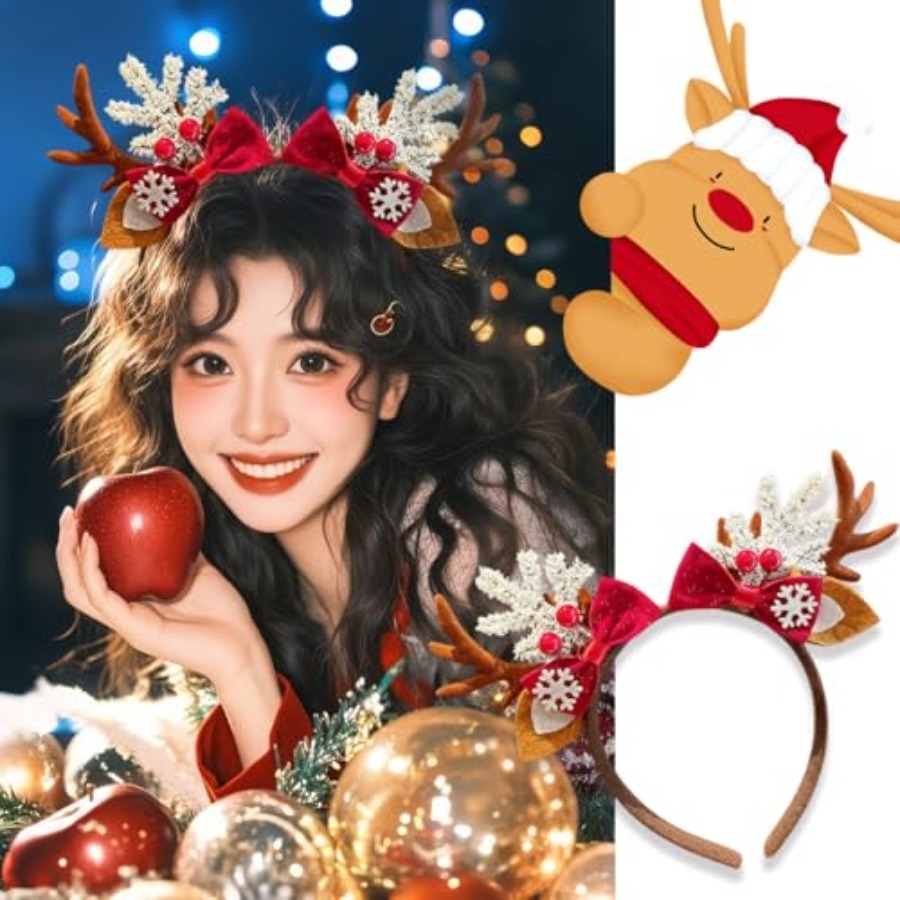 عصابة رأس لطيفة لعيد الميلاد ل - مراجعة Reindeer Antlers Headband وسعره