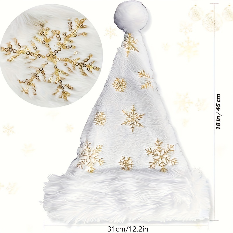 قبعة سانتا بيضاء مزينة بندف ثل - مراجعة Santa Hat Plush وسعره