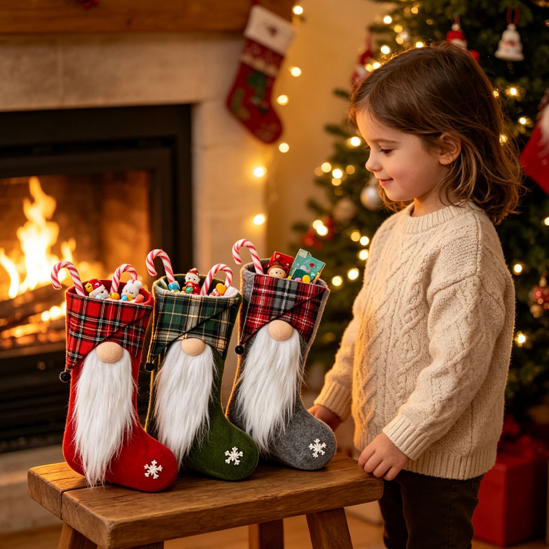 1-4 قطع من أكياس هدايا عيد الم - مراجعة Christmas Stocking Hanging وسعره