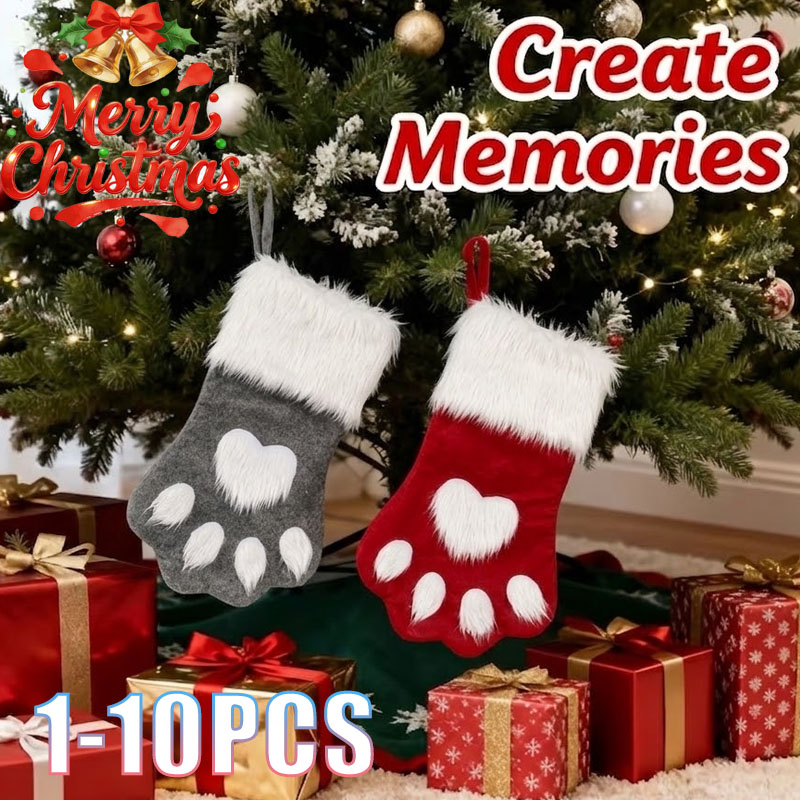 1-10 قطع من جوارب عيد الميلاد  - مراجعة Christmas Stocking Hanging وسعره