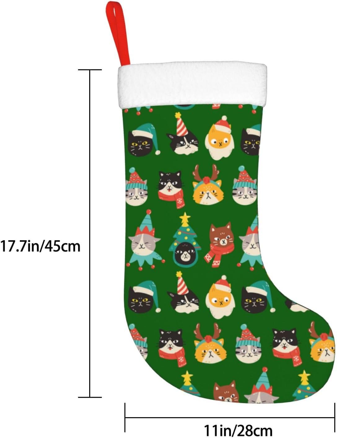 لطيف القطط الأخضر عيد الميلاد  - مراجعة Christmas Stocking Hanging وسعره